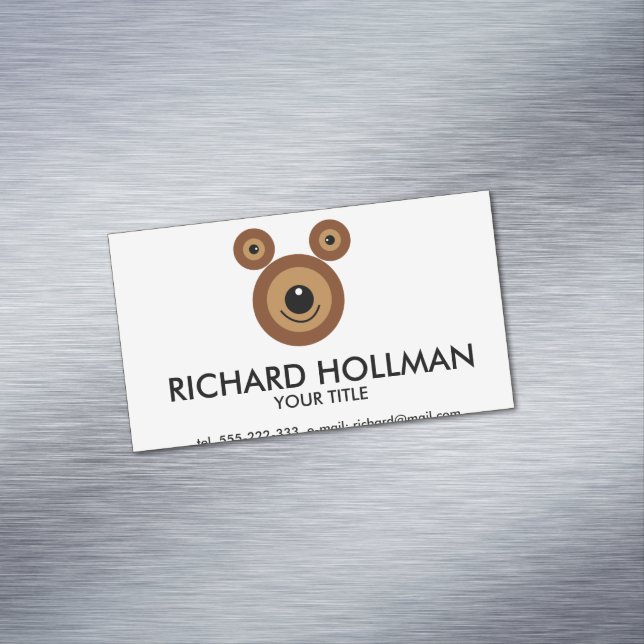 Funny bear face 	Magnetic business card (In Situ)
