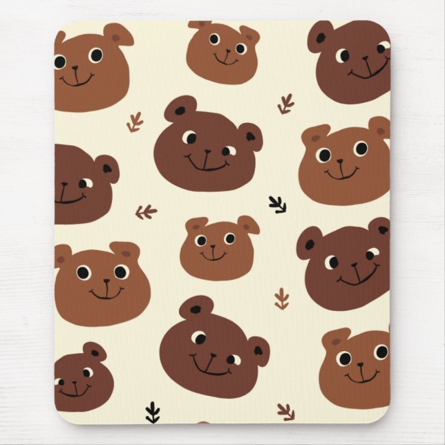 Funny bear face mouse pad (Front)
