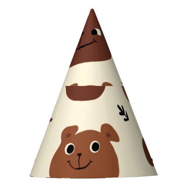 Funny bear face party hat (Front)