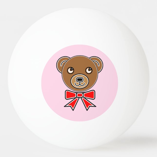 Funny bear face ping pong ball (Front)