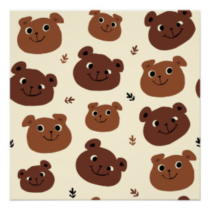 Funny bear face poster