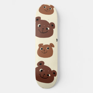 Funny bear face skateboard