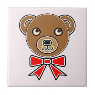 Funny bear face tile