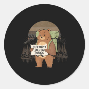 Funny Bear Foxtrots Deltas Tango Classic Round Sticker