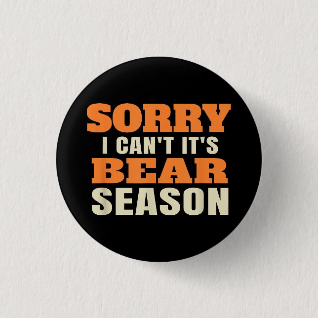Funny Bear Hunting 1 Inch Round Button (Front)