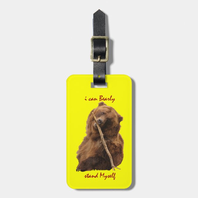 Funny Bear Luggage Tag (Front Vertical)
