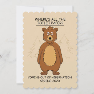 Funny Bear out of Hibernation Cartoon Holiday Card