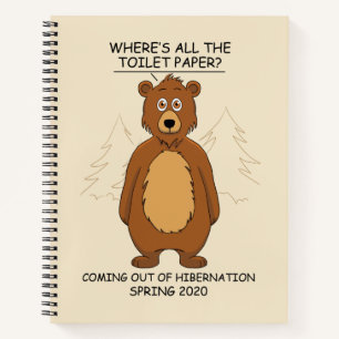 Funny Bear out of Hibernation Cartoon Notebook