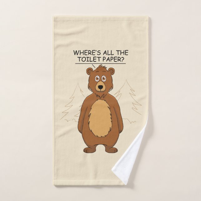 Funny Bear out of Toilet Paper Hand Towel (Hand Towel)