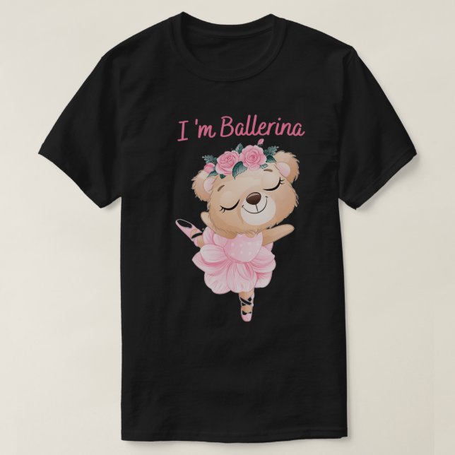 Funny Bear Panda Ballerina for Ballet loverballet  T-Shirt (Design Front)