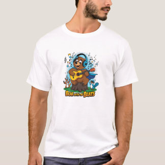 Funny Bear Playing Guitar with Animal Friends T-Shirt