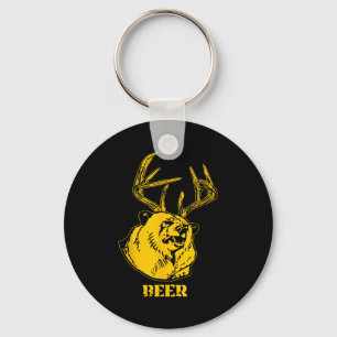 Funny Bear Plus Deer Equals Beer Deer Hunting Usa Keychain