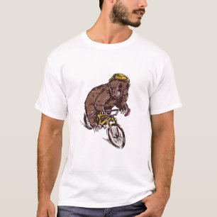 Funny Bear Riding A Bike Bicycling Animal Lover T-Shirt