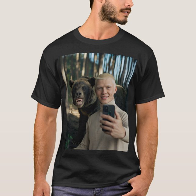 Funny Bear Selfie Custom Tee – Trending Now  (Front)