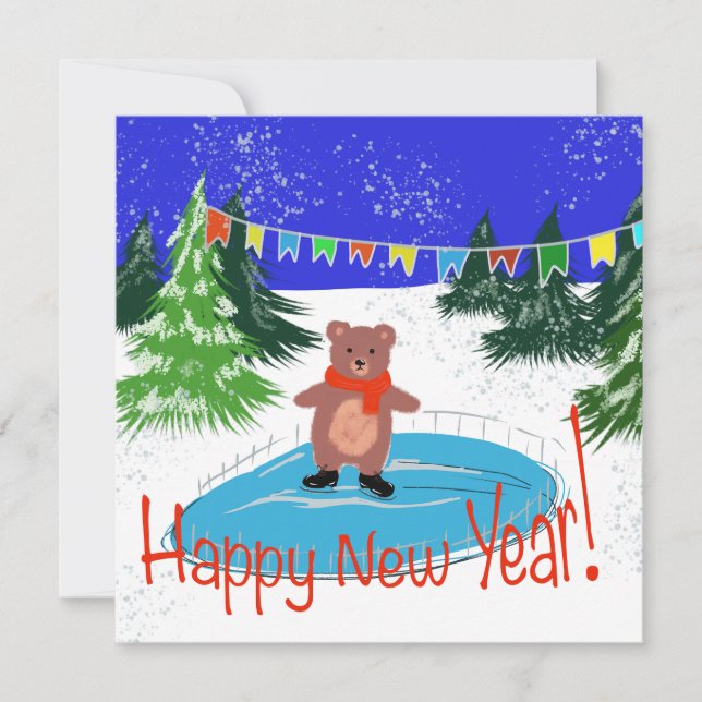  Funny bear skating (Front)