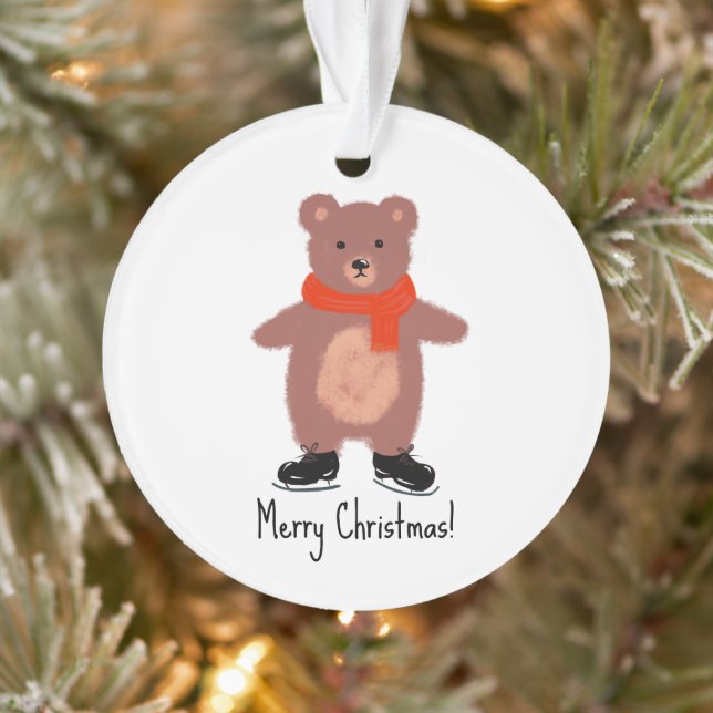 Funny bear skating ornament (Tree)