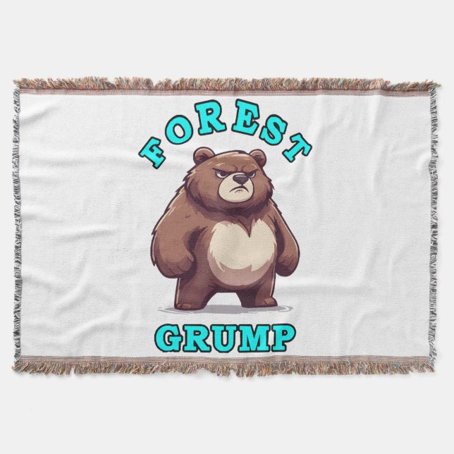 Funny Bear Throw Blanket (Front)
