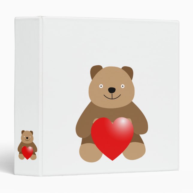 Funny bear with a heart binder (Front/Spine)