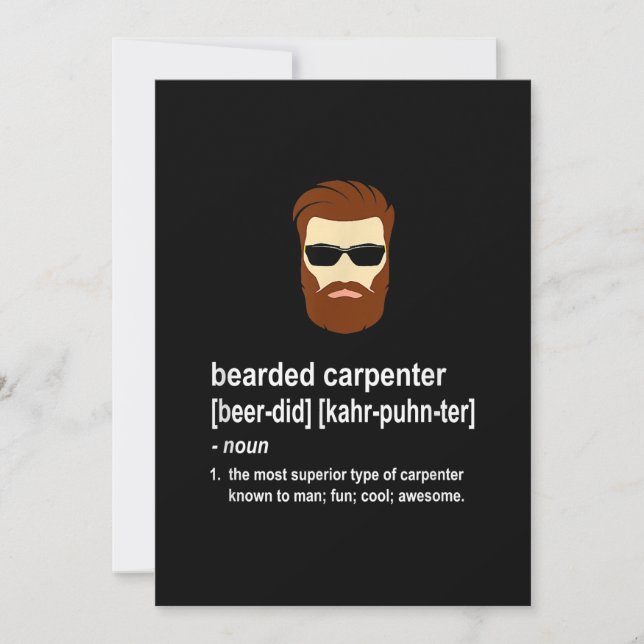Funny Beard Carpenter Gift  Men Announcement (Front)