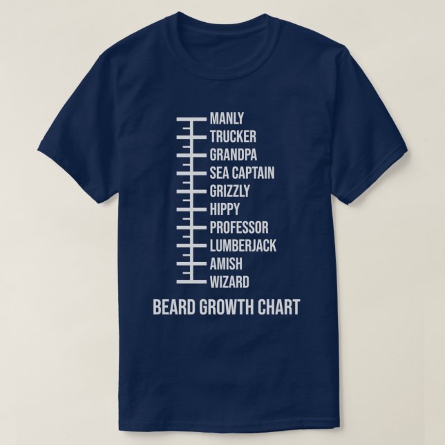 Funny Beard Chart T-Shirt (Design Front)