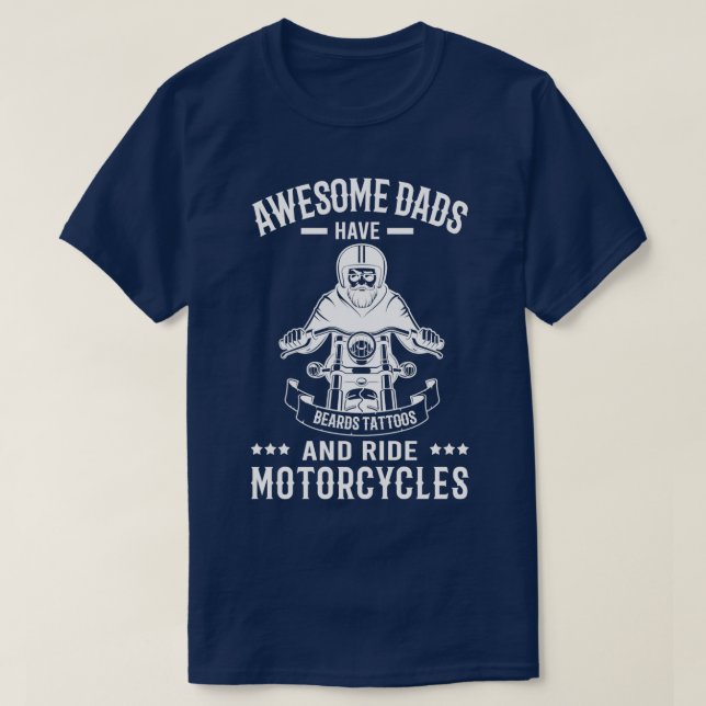 Funny Beard Quote Awesome Dads Have Beards Tattoos T-Shirt (Design Front)