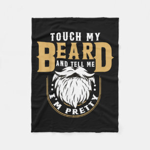 Funny Beard Quote Gift For Bearded Men Husband Or  Fleece Blanket