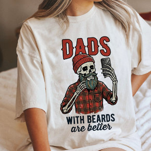 Funny Bearded Dad Skeleton Selfie Plaid Shirt