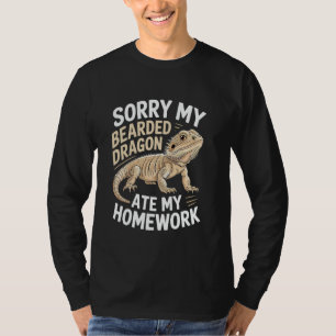 Funny Bearded Dragon Art For Kids Boys Girls Beard T-Shirt