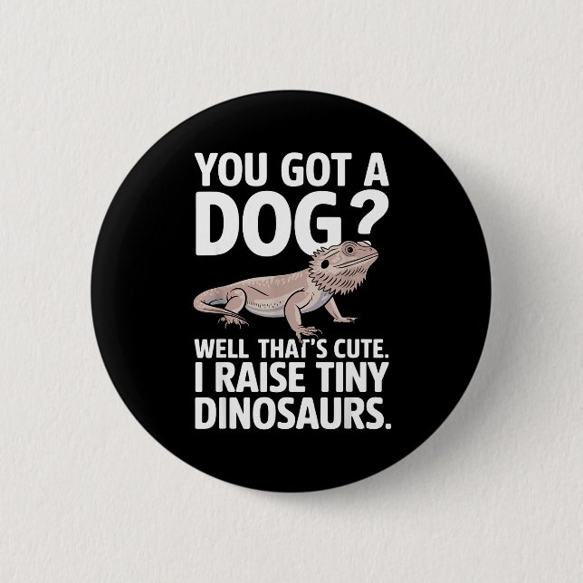 Funny Bearded Dragon Art For Men Women Bearded Dra 2 Inch Round Button (Front)