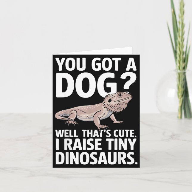 Funny Bearded Dragon Art For Men Women Bearded Dra Card (Front)