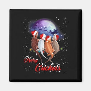 Funny Bearded Dragon Christmas Tee Merry Crickets Magnet