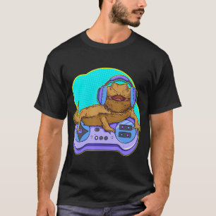 Funny Bearded Dragon Gamer Computer Game Player Li T-Shirt