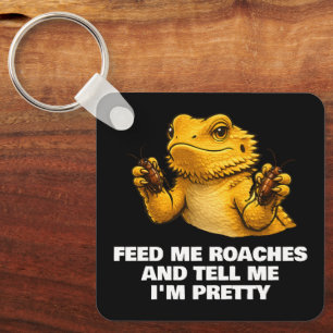 Funny Bearded Dragon Lover Reptile Owner Roaches Keychain