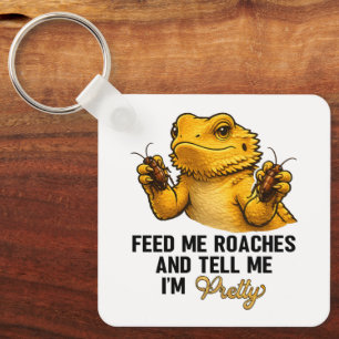 Funny Bearded Dragon Lover Reptile Owner Roaches  Keychain