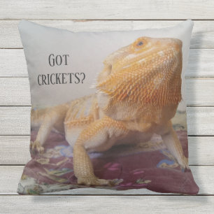 Funny Bearded Dragon Photo Design Throw Pillow