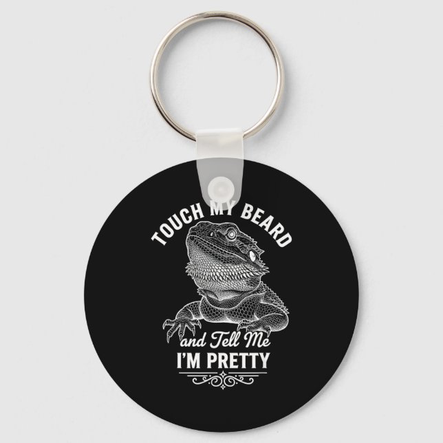 Funny bearded dragon saying reptile lover lizard keychain (Front)