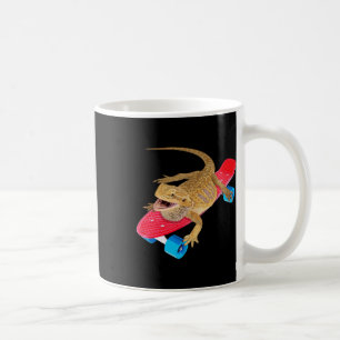 Funny Bearded Dragon Skateboarding Pagona Lizard R Coffee Mug
