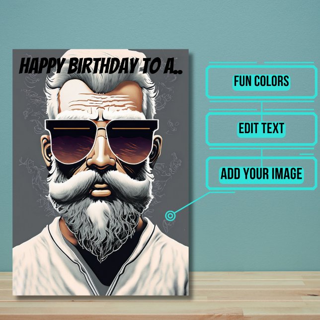 Funny Bearded Dude Birthday with Sunglasses Card (This funny card is specifically for the friend in your life with the awesome beard. )
