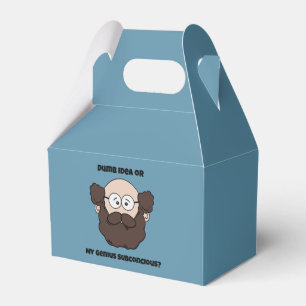 Funny Bearded Professor Cartoon, Genius or Dumb Favor Box