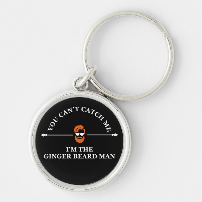Funny bearded quotes ginger beard  keychain (Front)