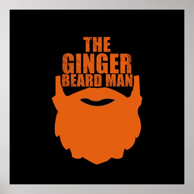 Funny bearded quotes ginger beard man poster (Front)