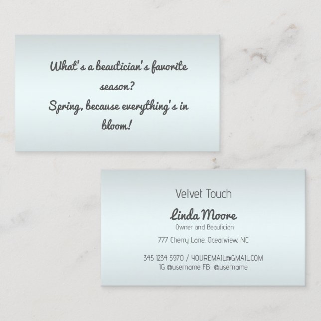 Funny Beauty Business Card (Front/Back)