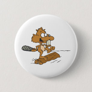 Funny Beaver 2 Inch Round Button