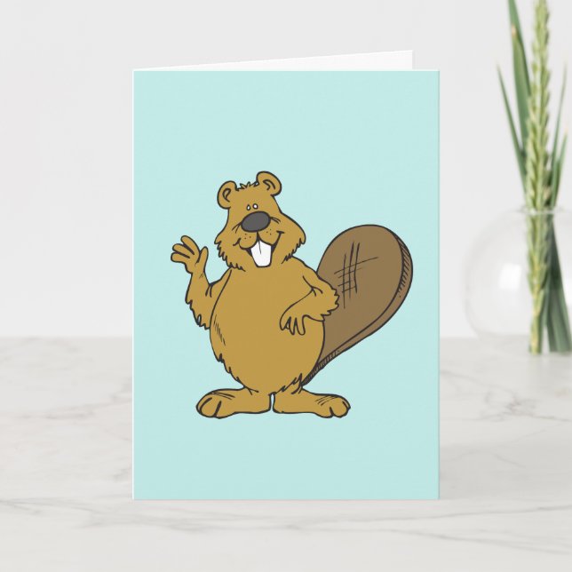 FUNNY BEAVER ANNIVERSAIRE drôle RICHE CARTE POUR L (Devant)