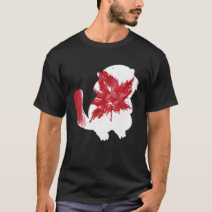 Funny Beaver In Maple Leaf Canadian Flag Happy Can T-Shirt