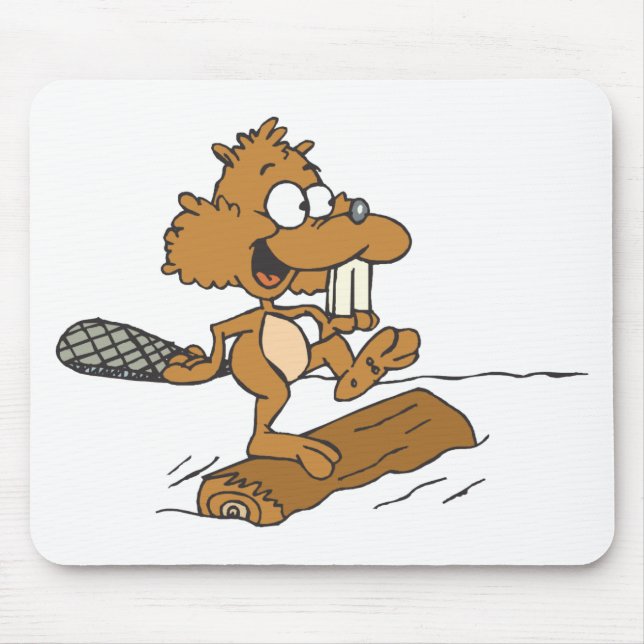 Funny Beaver Mouse Pad (Front)