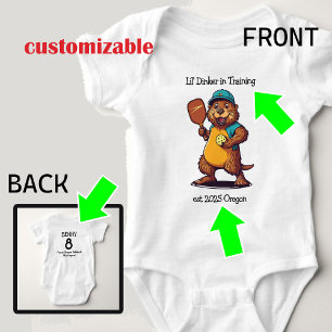 Funny Beaver Pickleball Baby Bodysuit