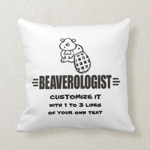 Funny Beaver Throw Pillow