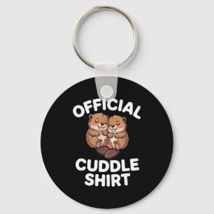 Funny Beavers Hugging Cuddle Keychain
