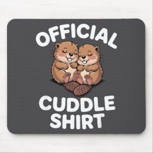 Funny Beavers Hugging Cuddle  Mouse Pad